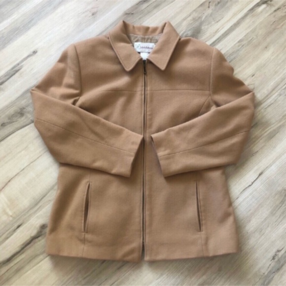 VINTAGE Camel Brown Wool & Cashmere Blend Coat - Picture 1 of 11